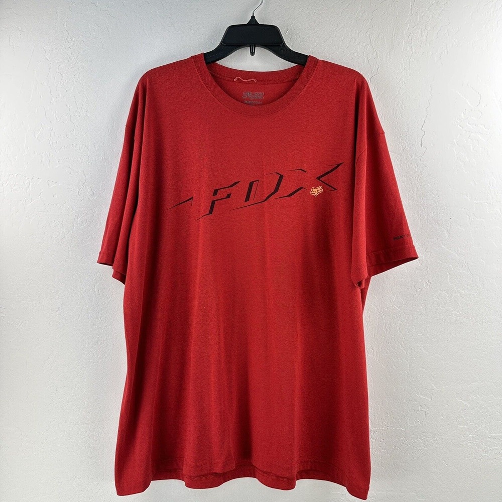 Fox Racing T- Shirt Mens XL Red Foxtech Crewneck Motocross Casual